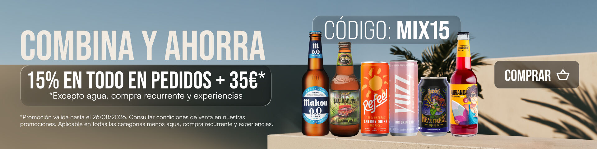 Aprovecha nuestro 15% de descuento con el cup&oacute;n MIX15 y combina esta promo con tus productos favoritos